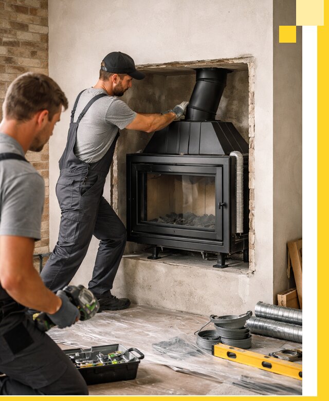 Установка каминных топок в Жигулёвске: монтаж, подключение