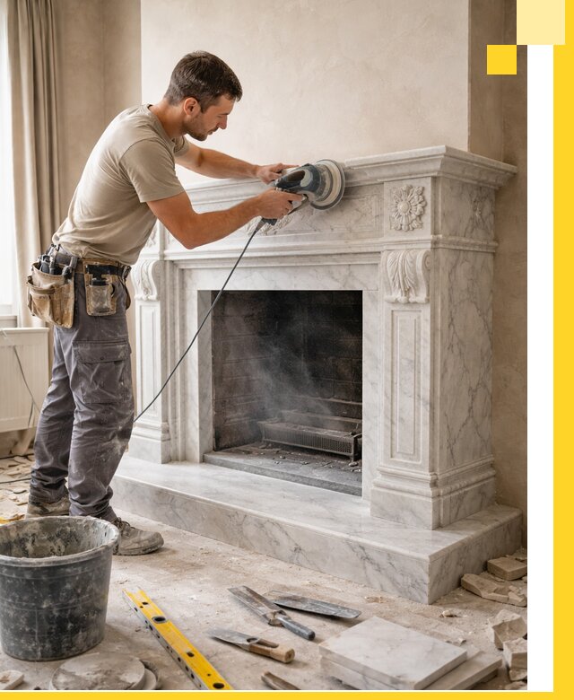 Изготовление и установка мраморных каминов в Жигулёвске под ключ