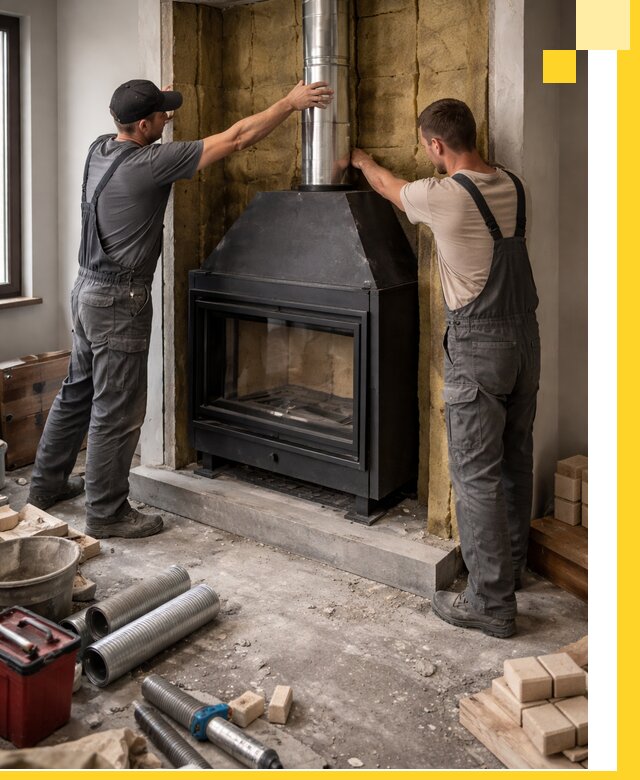 Изготовление и монтаж закрытых каминов в Жигулёвске под ключ