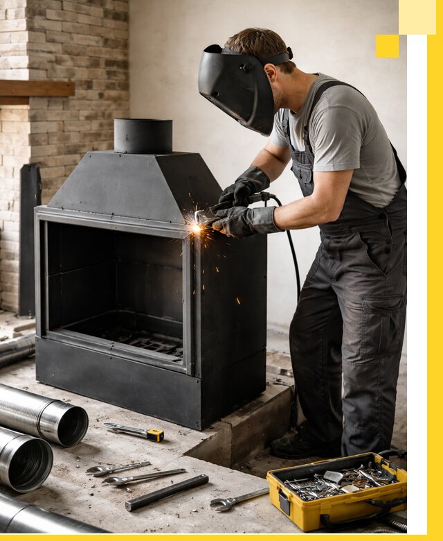 Продажа и установка металлических каминов в Жигулёвске под ключ