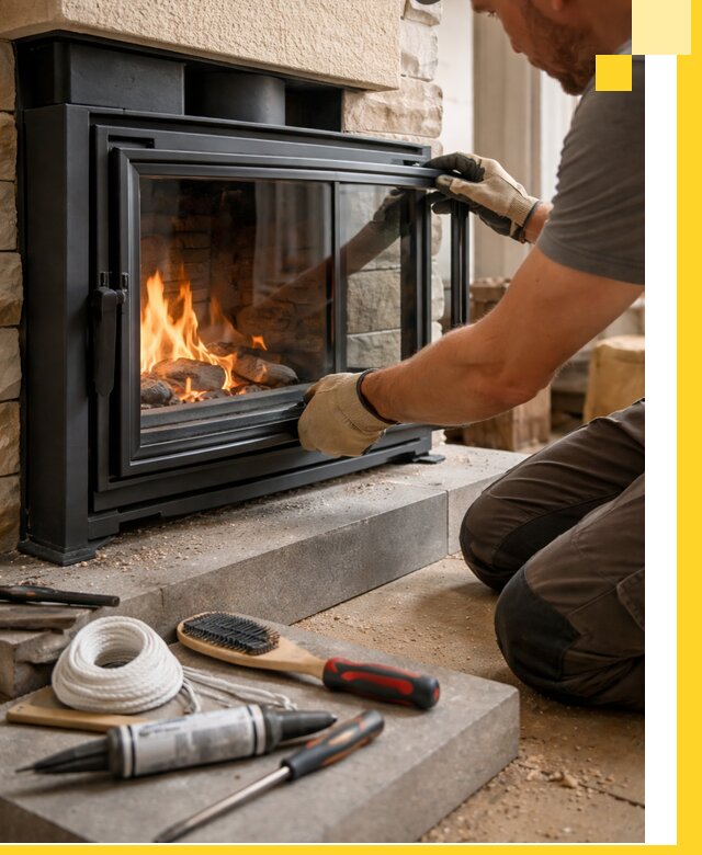 Производство, монтаж и доставка каминов со стеклом в Жигулёвске