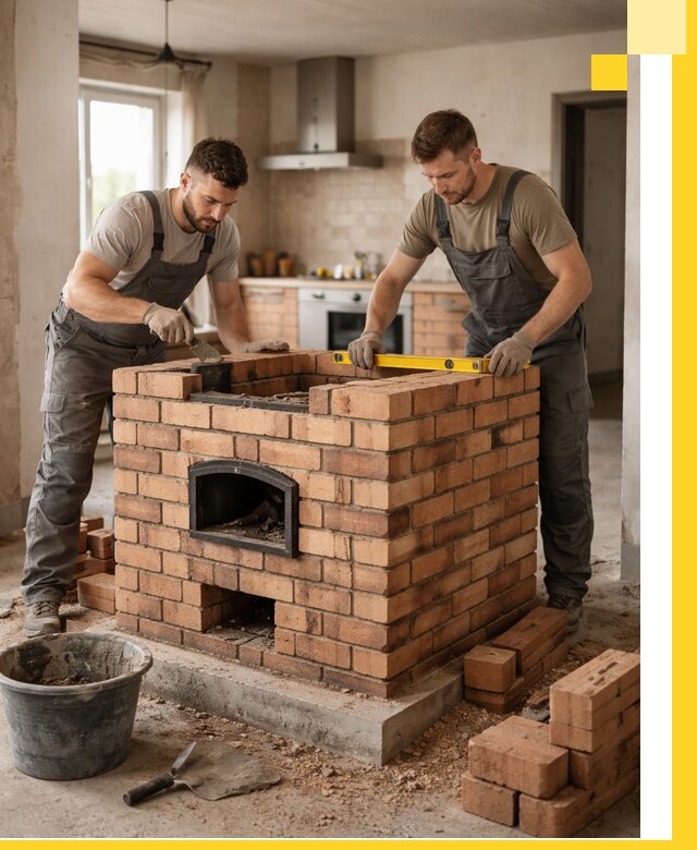 Установка и монтаж печей в частном доме в Жигулёвске под ключ