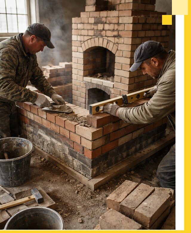 Изготовление и монтаж печей и каминов из кирпича в Жигулёвске