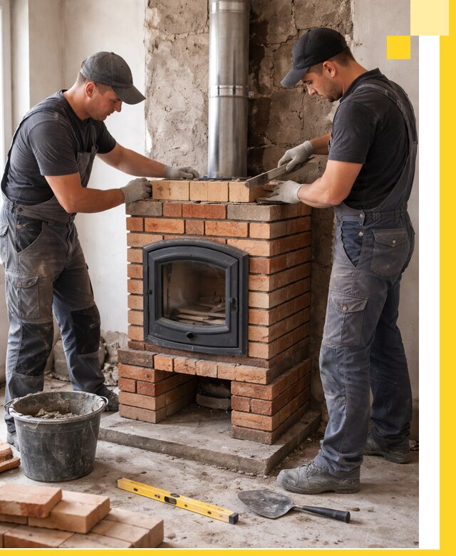 Монтаж печи камина под ключ в Жигулёвске с гарантией и пусконаладкой