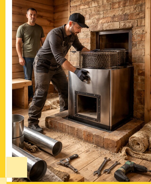 Монтаж банных печей под ключ в Жигулёвске от 18214 р., ЭриданЖгл