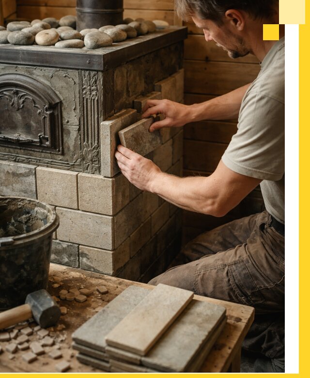 Облицовка банных печей в Жигулёвске профессиональная отделка