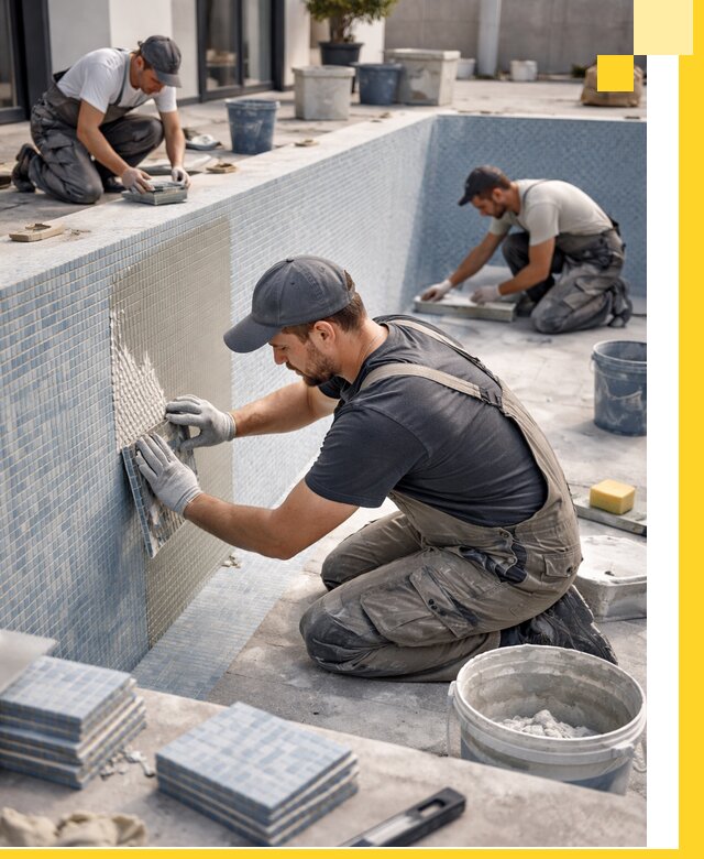 Облицовка бассейнов в Жигулёвске плитка мозаика гидроизоляция