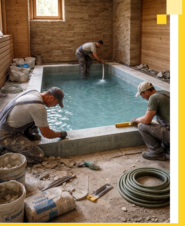 Проектирование и строительство бассейнов для бани в Жигулёвске