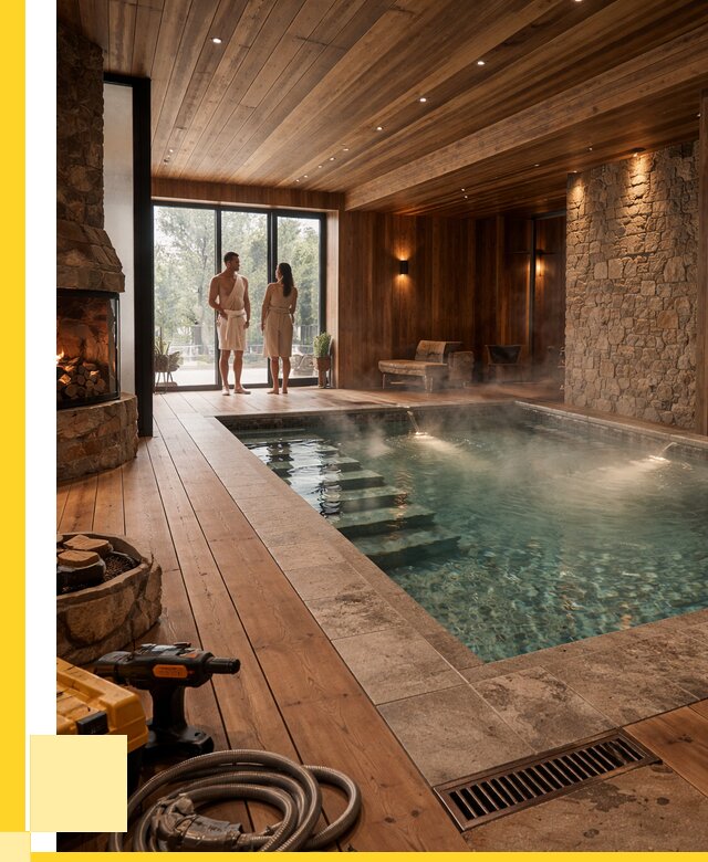 Проекты бань с бассейном под ключ в Жигулёвске от 75893 р., ЭриданЖгл