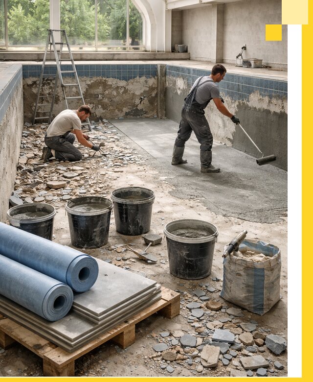 Реконструкция бассейнов в Жигулёвске: ремонт, гидроизоляция