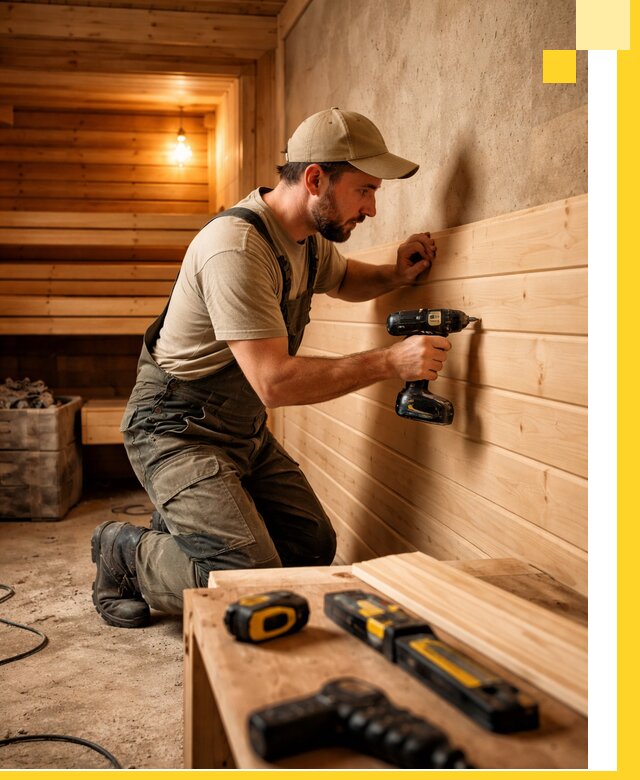 Профессиональная внутренняя отделка бани в Жигулёвске под ключ