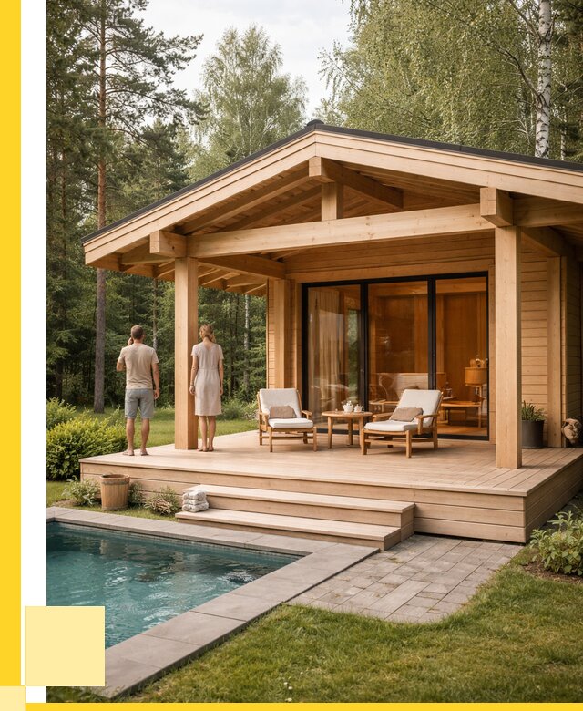 Бани с террасой под ключ в Жигулёвске от 607140 р. | ЭриданЖгл