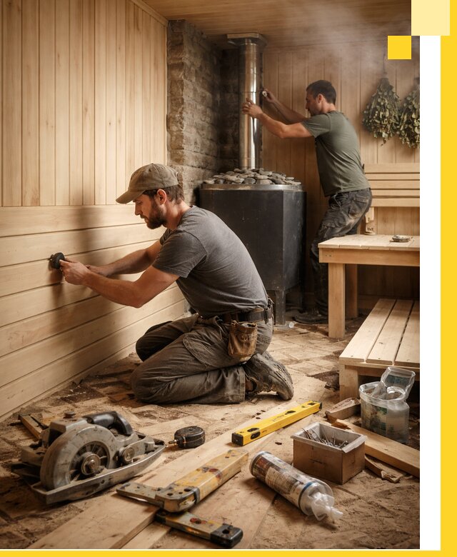 Полное строительство и оснащение парных под ключ в Жигулёвске