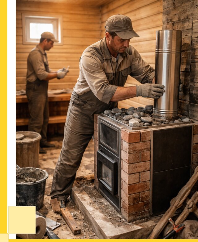 Монтаж печи в бане под ключ в Жигулёвске от 20238 р. | ЭриданЖгл