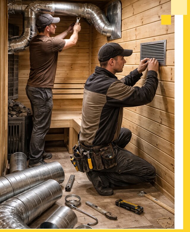 Проектирование и монтаж вентиляции бани в Жигулёвске под ключ