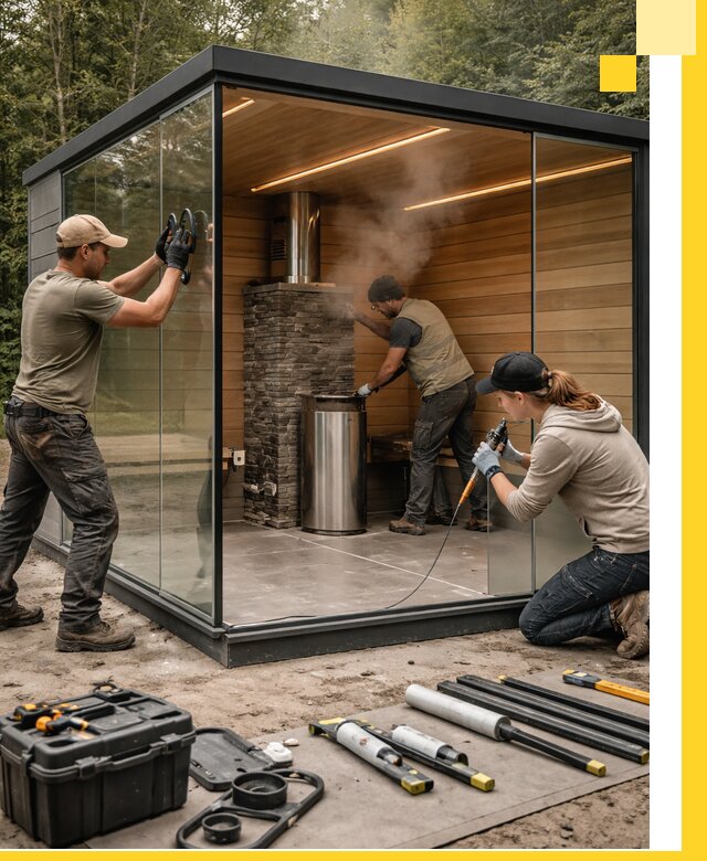 Проектирование и строительство стеклянных бань в Жигулёвске