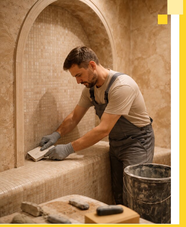 Профессиональная отделка хамамов с мозаикой под ключ в Жигулёвске